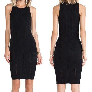 Torn By Ronny Kobo Ursula Dress Sleeveless Midi Texture Bodycon Black Size Small